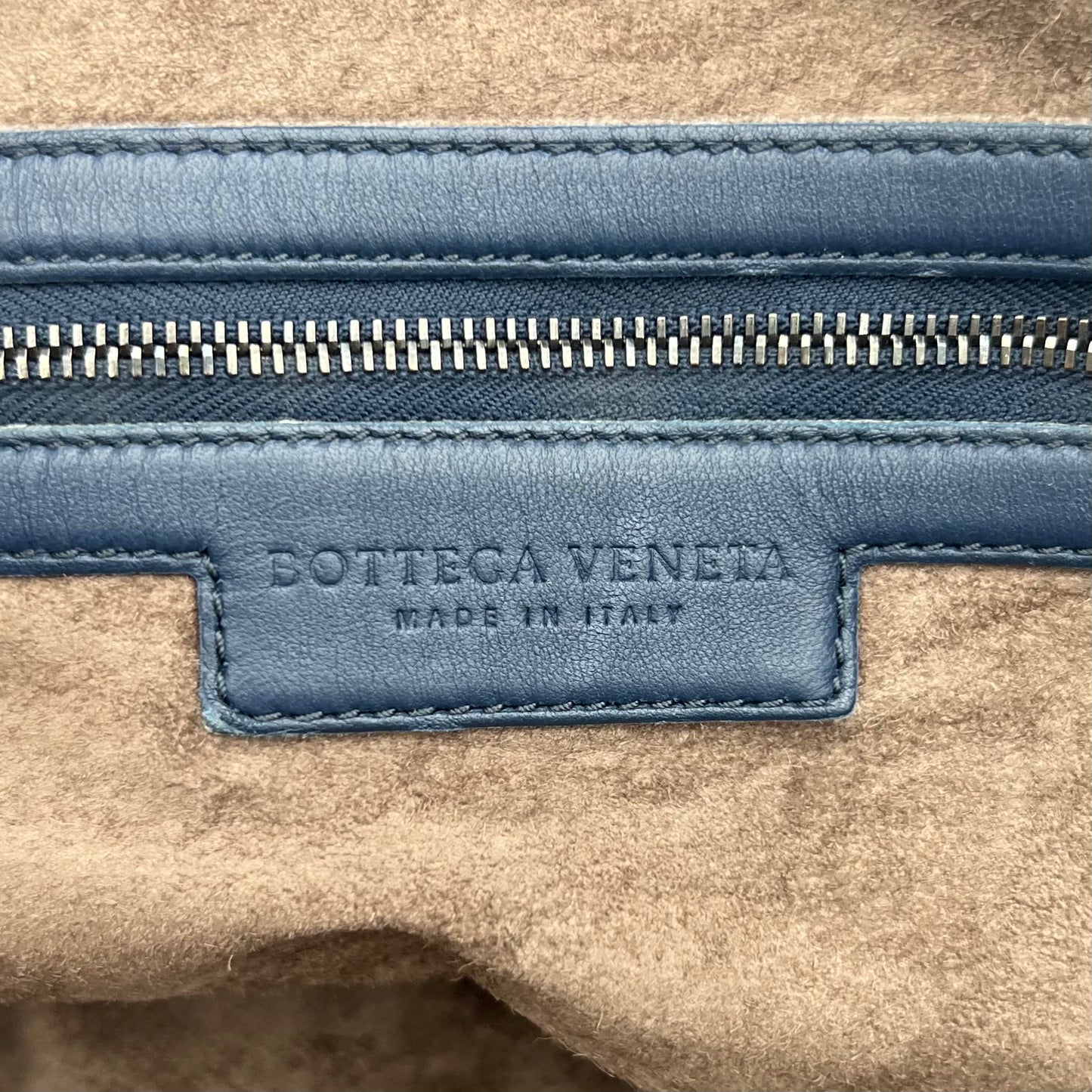 Bottega Veneta Navy Blue Intrecciato Convertible Large Tote Bag