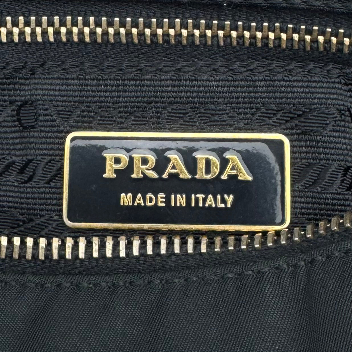 Prada Dark Green Tessuto and Black Leather Small Boston Shoulder Bag GHW
