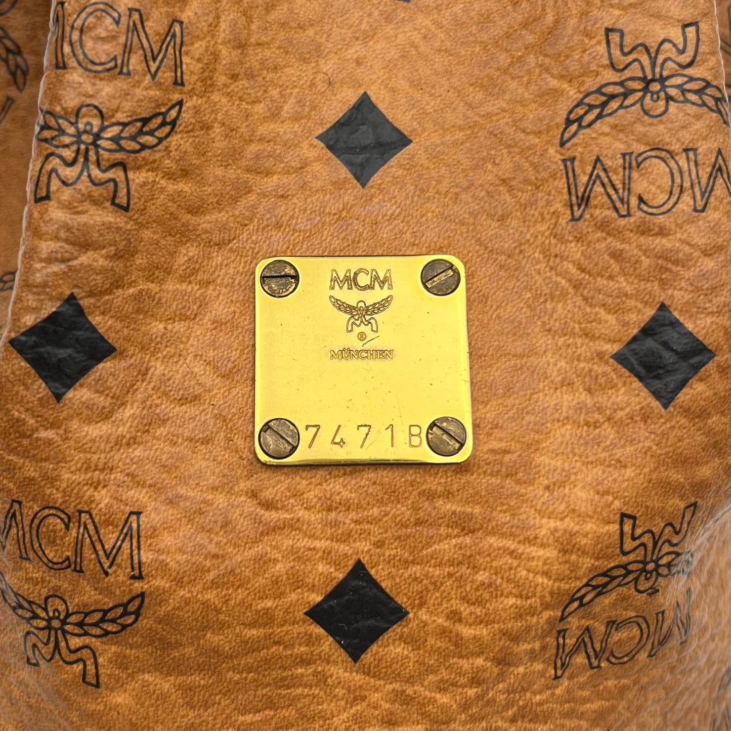 MCM Cognac Mini Bucket Crossbody