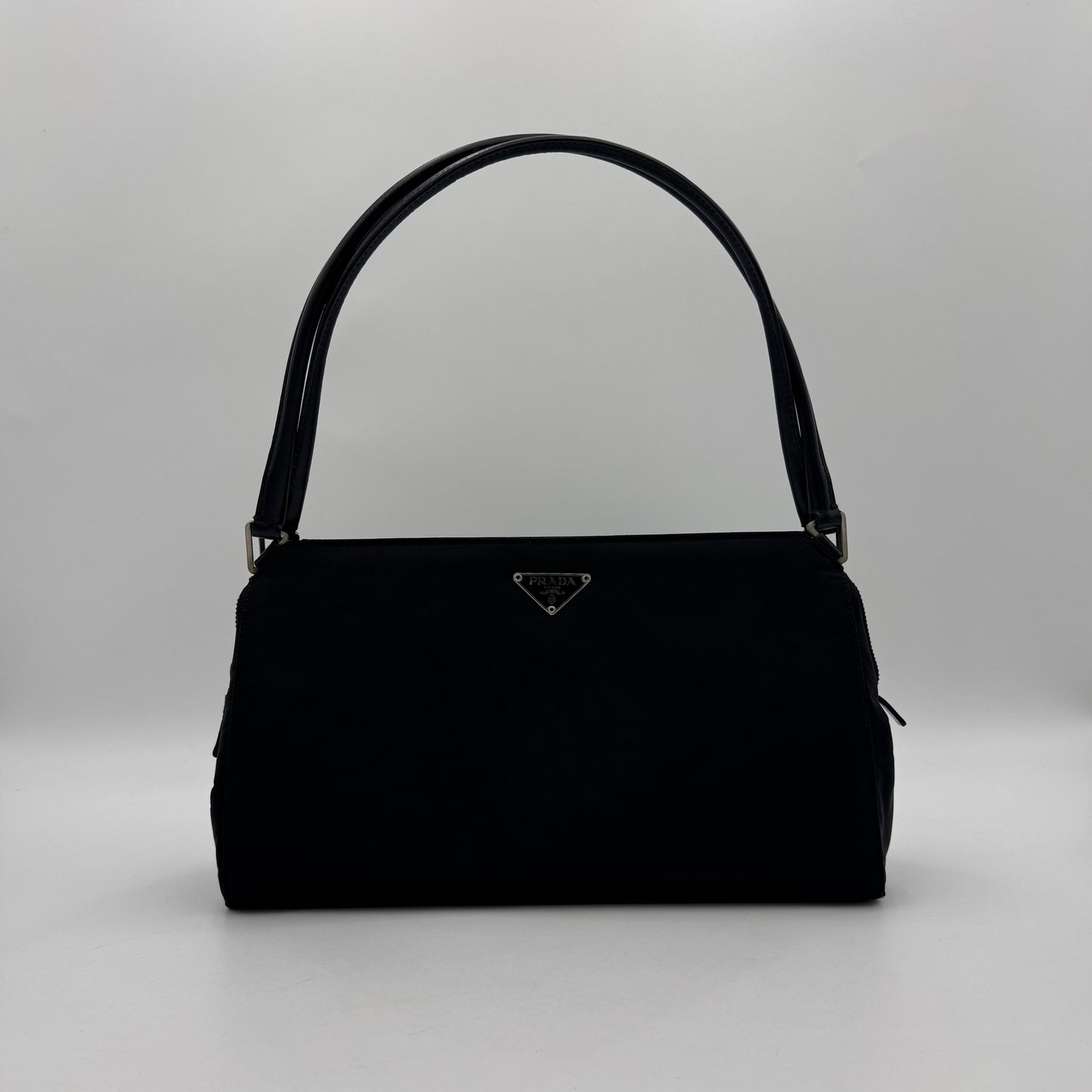 Prada Black Tessuto and Leather Shoulder Bag