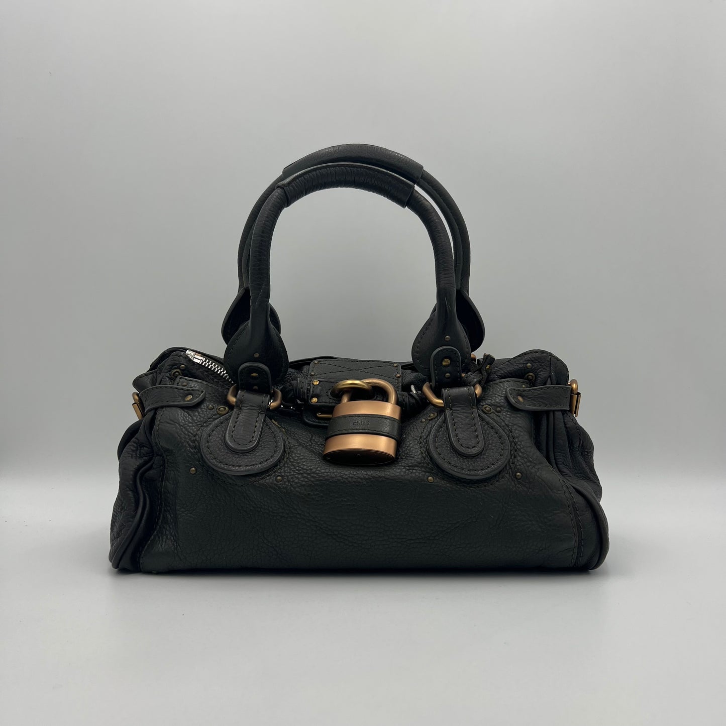 Chloe Dark Green Grained Leather Paddington