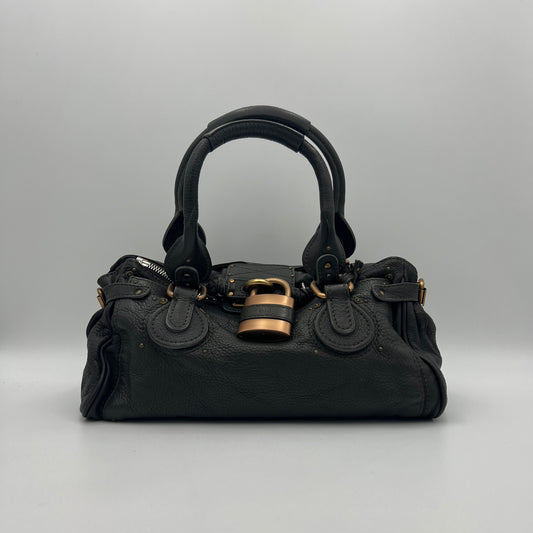Chloe Dark Green Grained Leather Paddington