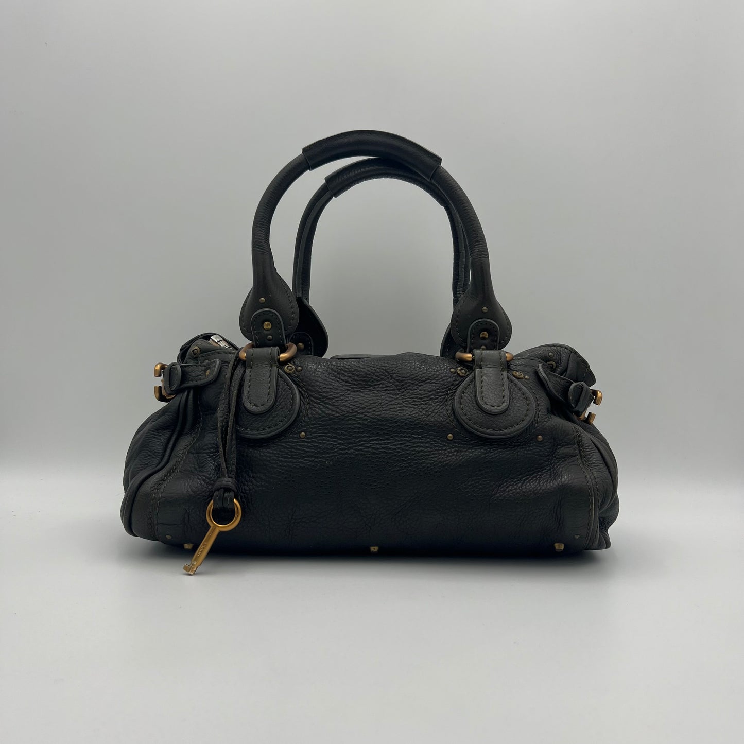 Chloe Dark Green Grained Leather Paddington