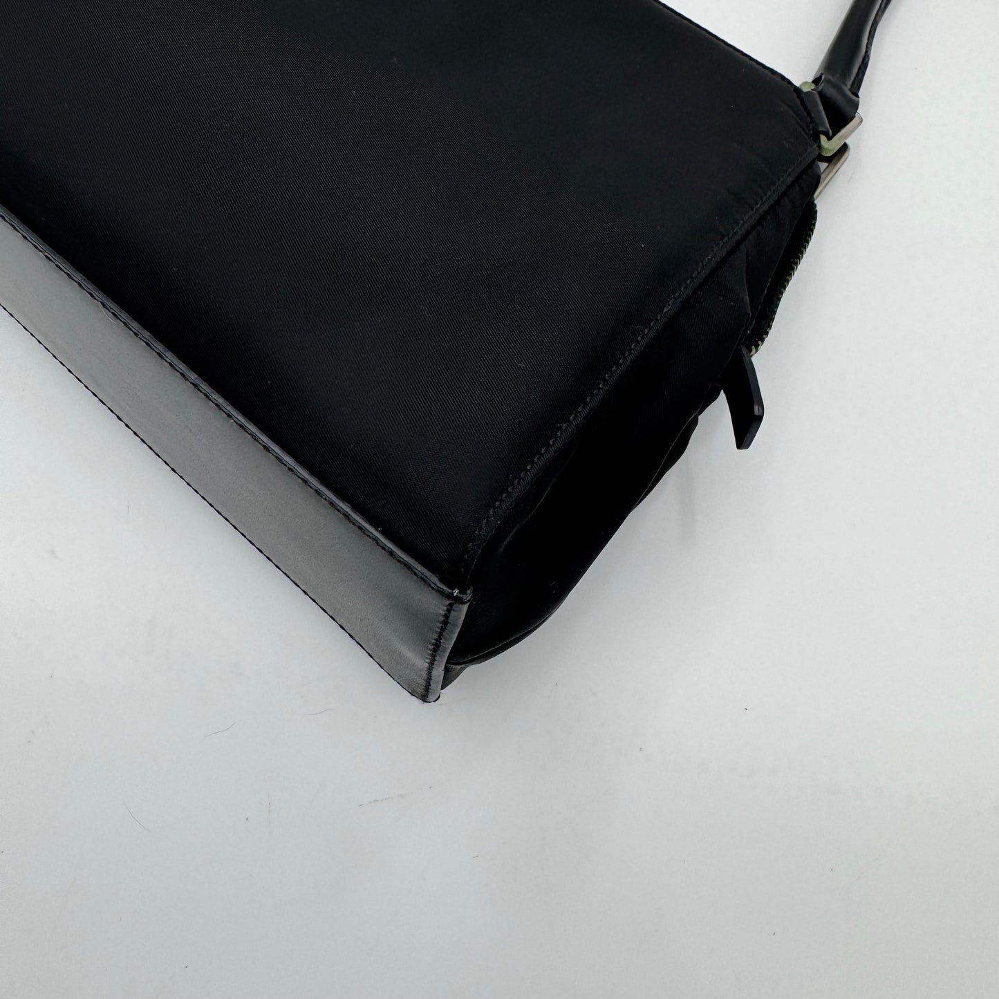 Prada Black Tessuto and Leather Shoulder Bag