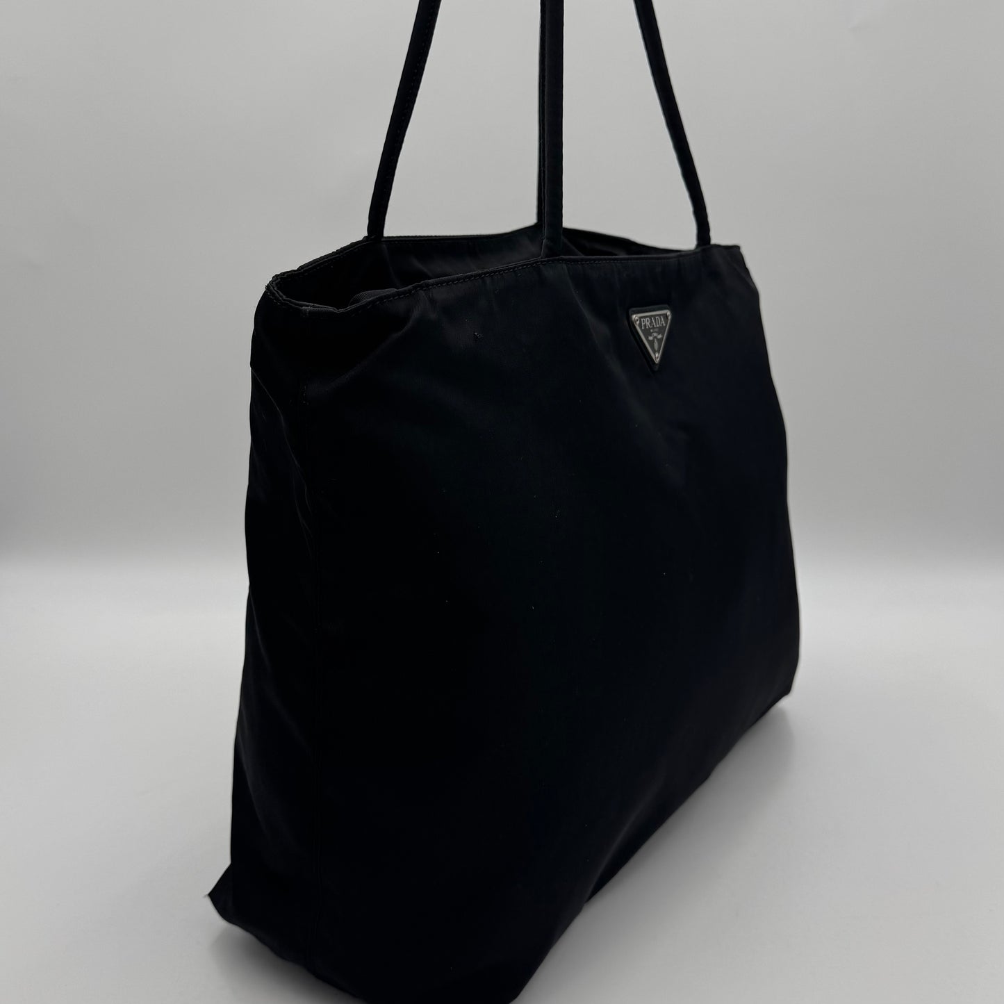 Prada Black Nylon Large Open Tote