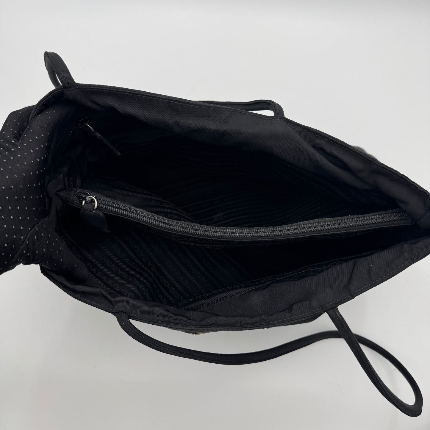 Prada Black Nylon Large Open Tote