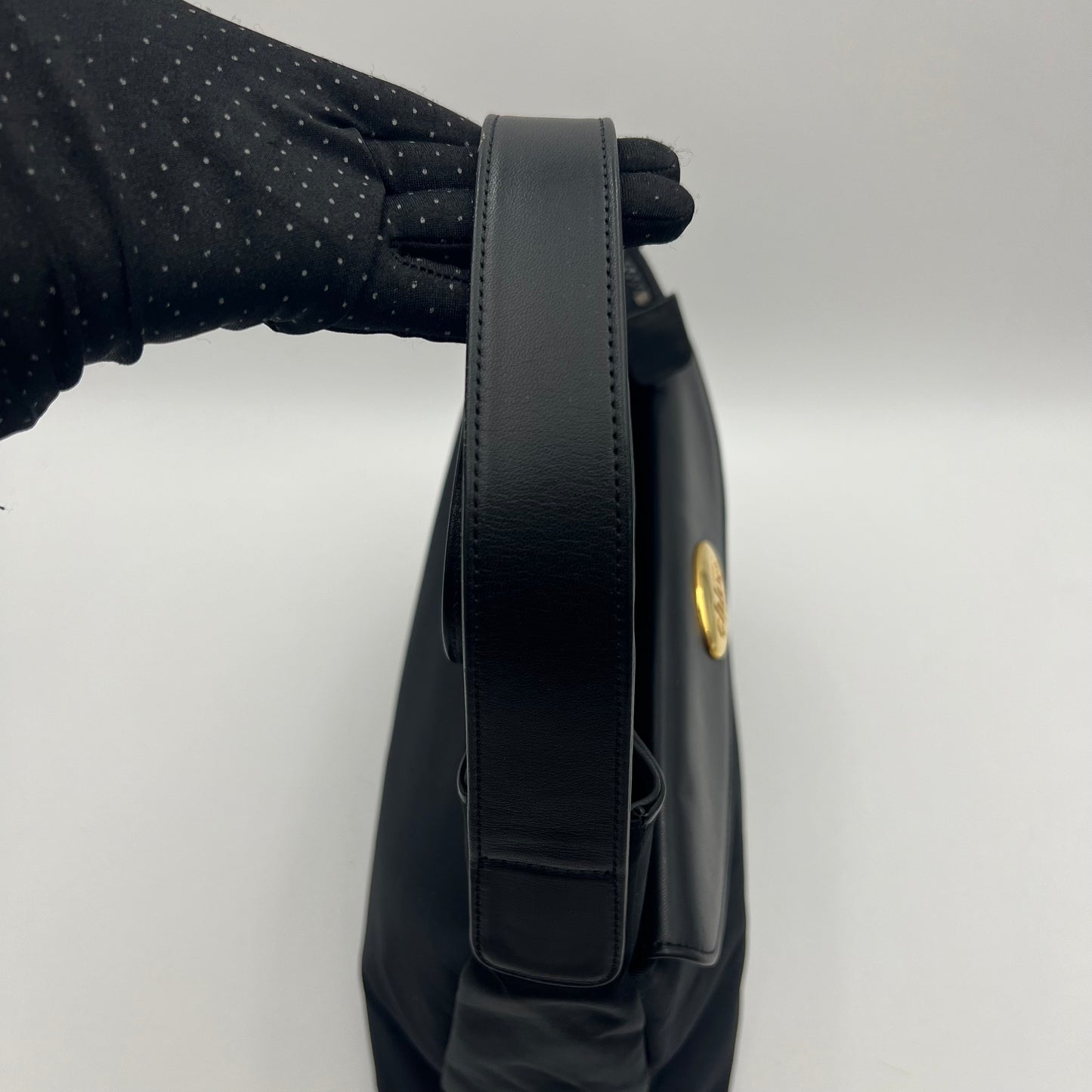 Chloe Miss Chloe Black Nylon and Leather Hobo Shoulder Bag