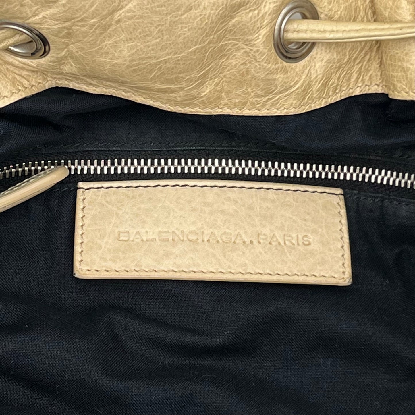 Balenciaga Sand Beige Leather Pompon Hobo with Long Strap