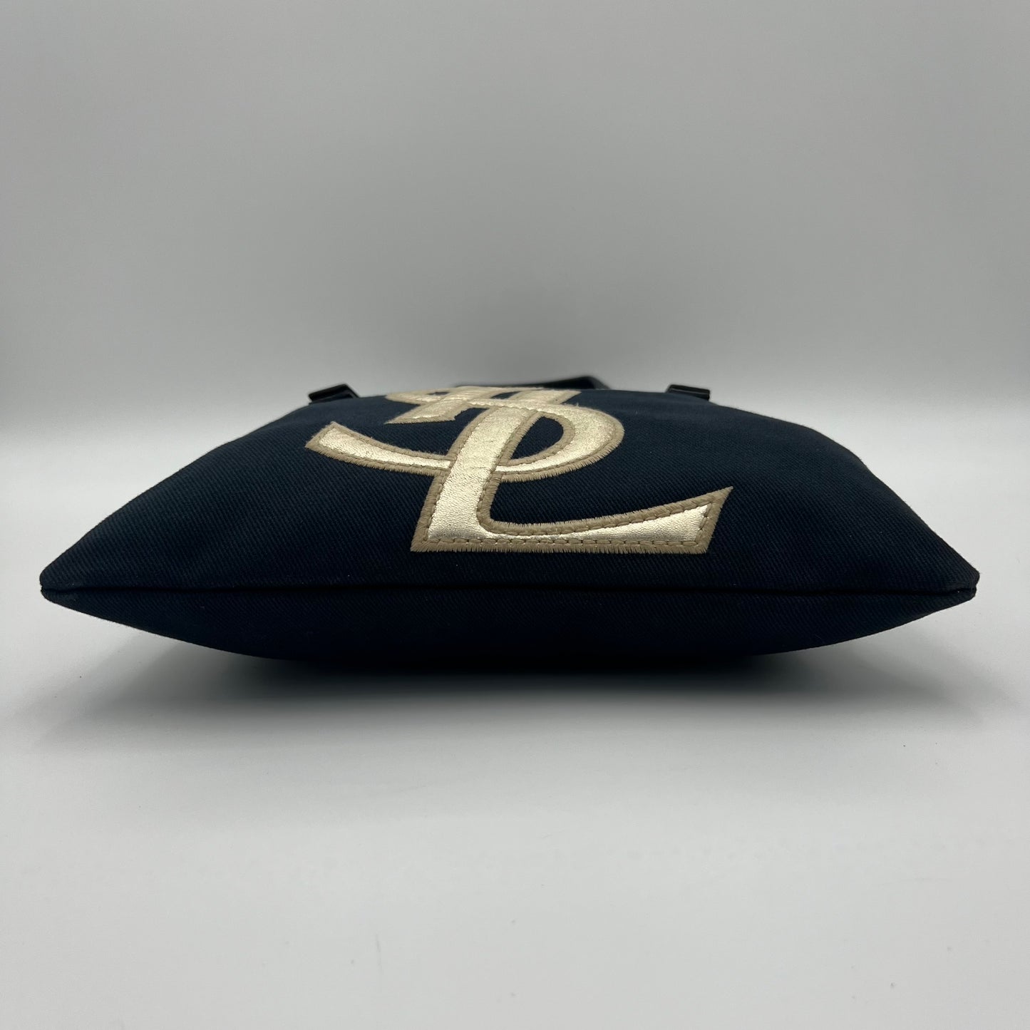 YSL Dark Blue Canvas Kahala Tote