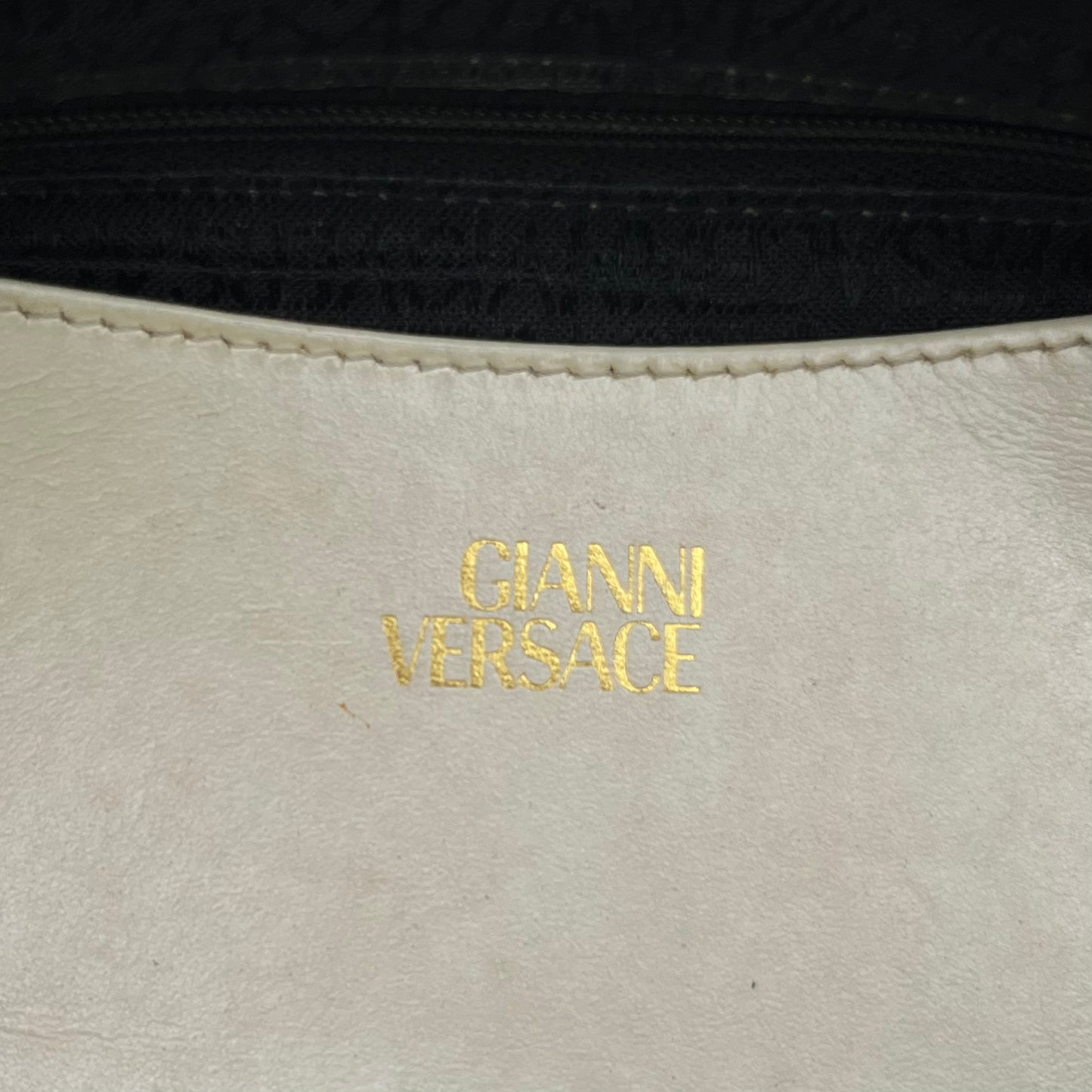 Gianni Versace Sunburst Ostrich Vanity Handbag