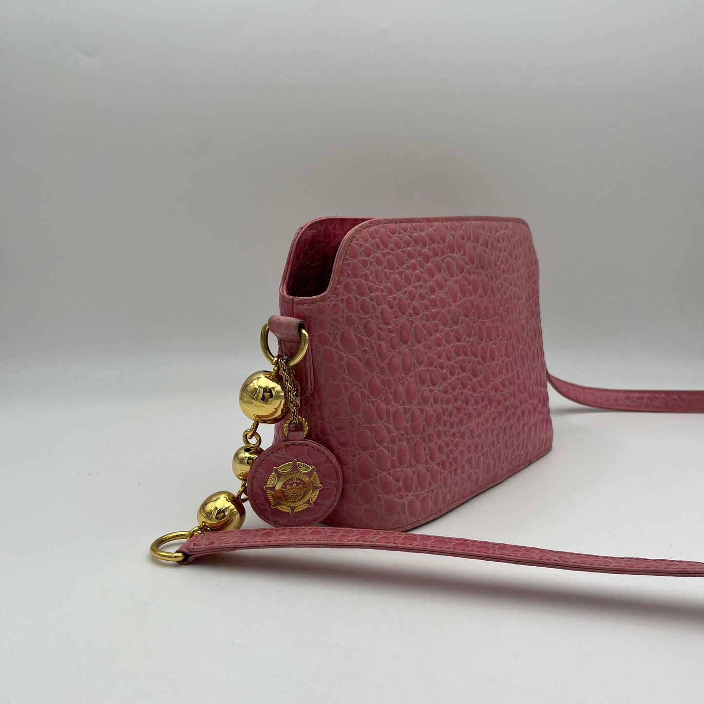 Gianni Versace Pink Croc Crossbody