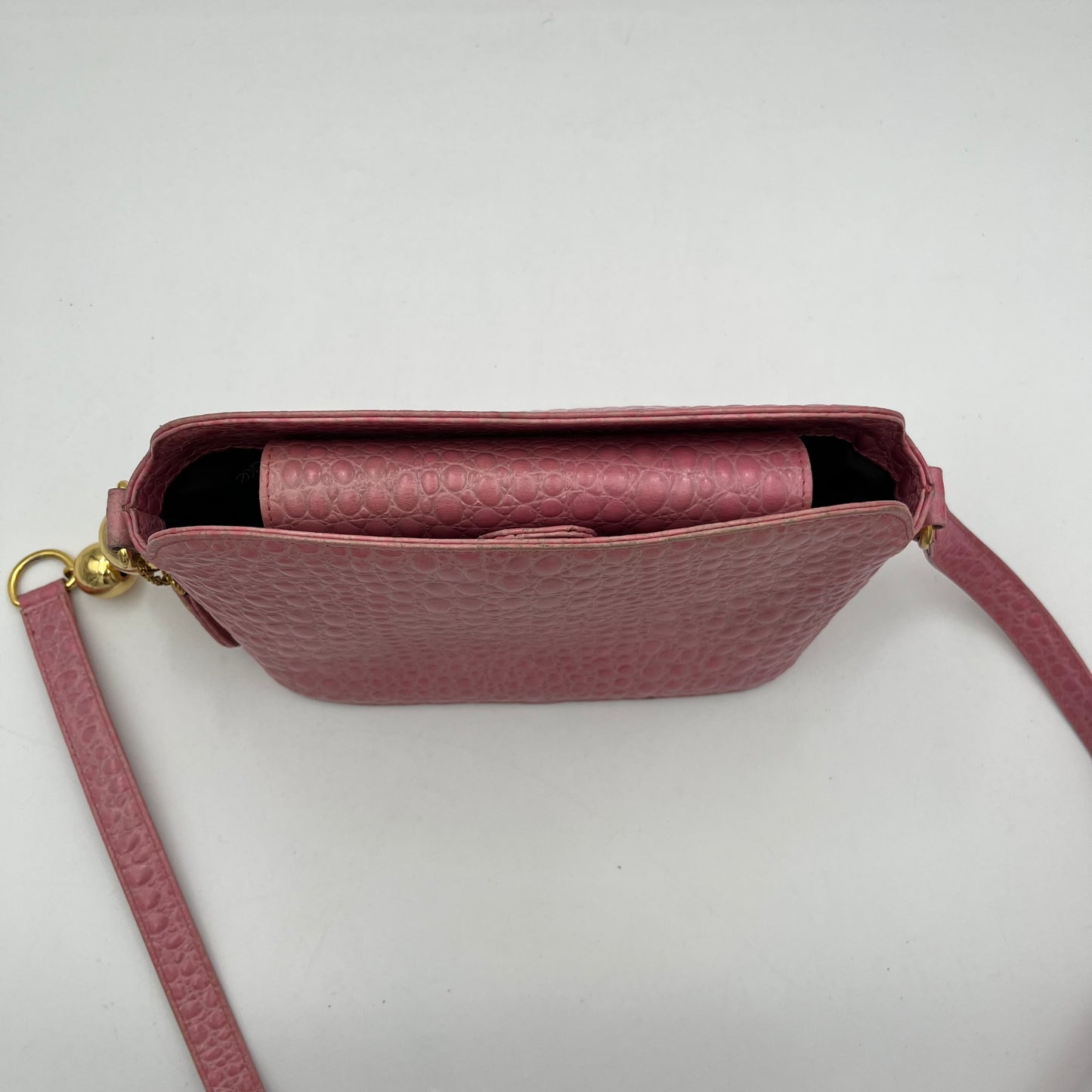 Gianni Versace Pink Croc Crossbody