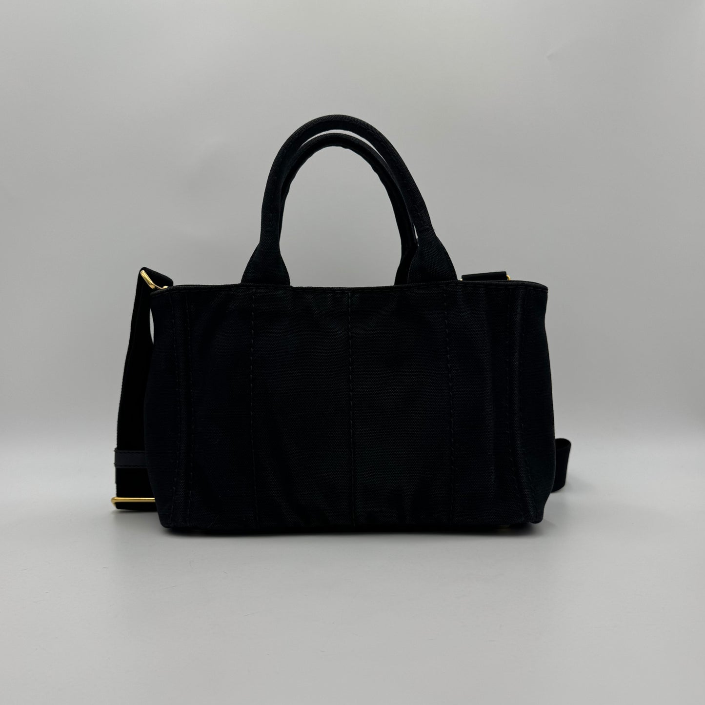 Prada Black Canvas Small Canapa GHW