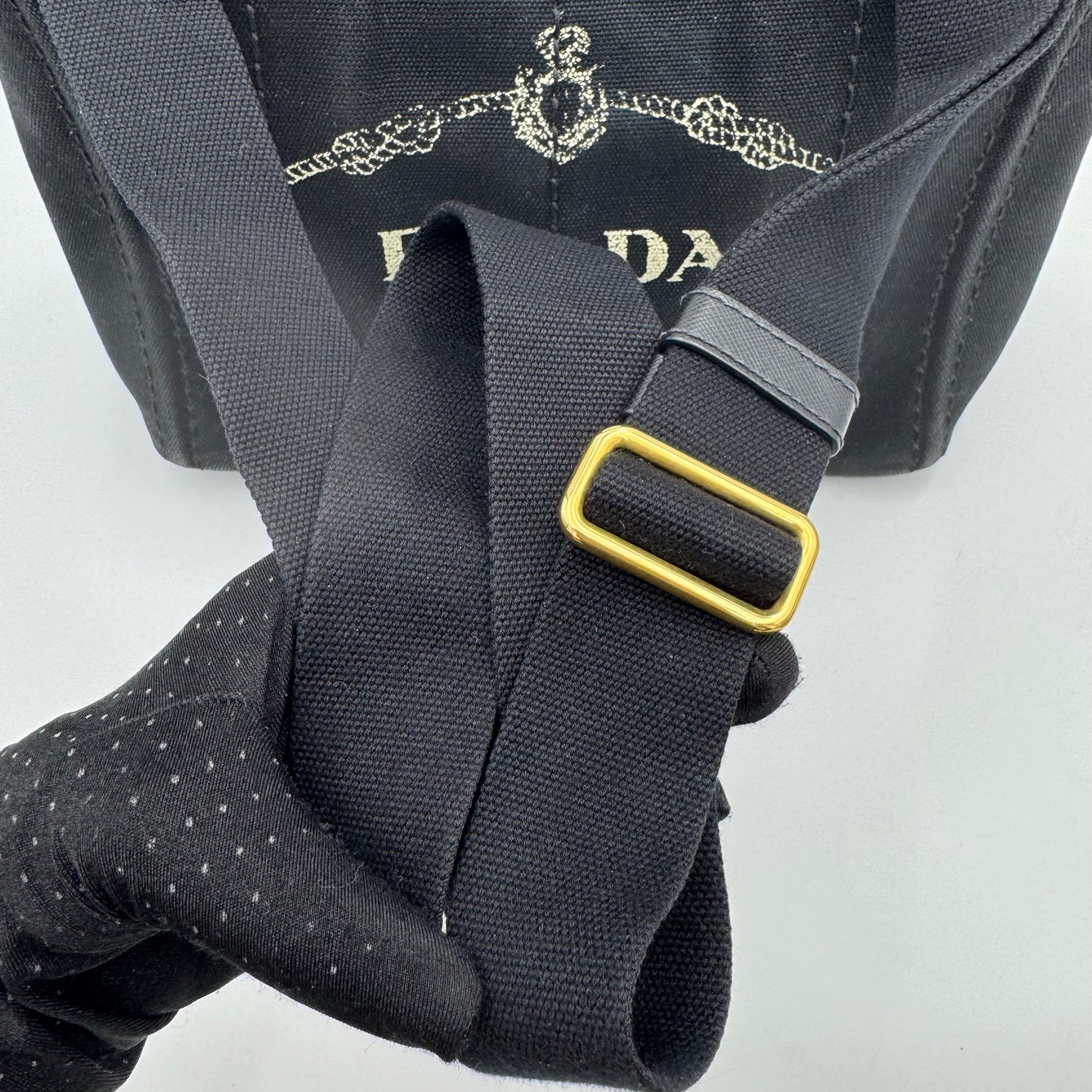 Prada Black Canvas Small Canapa GHW