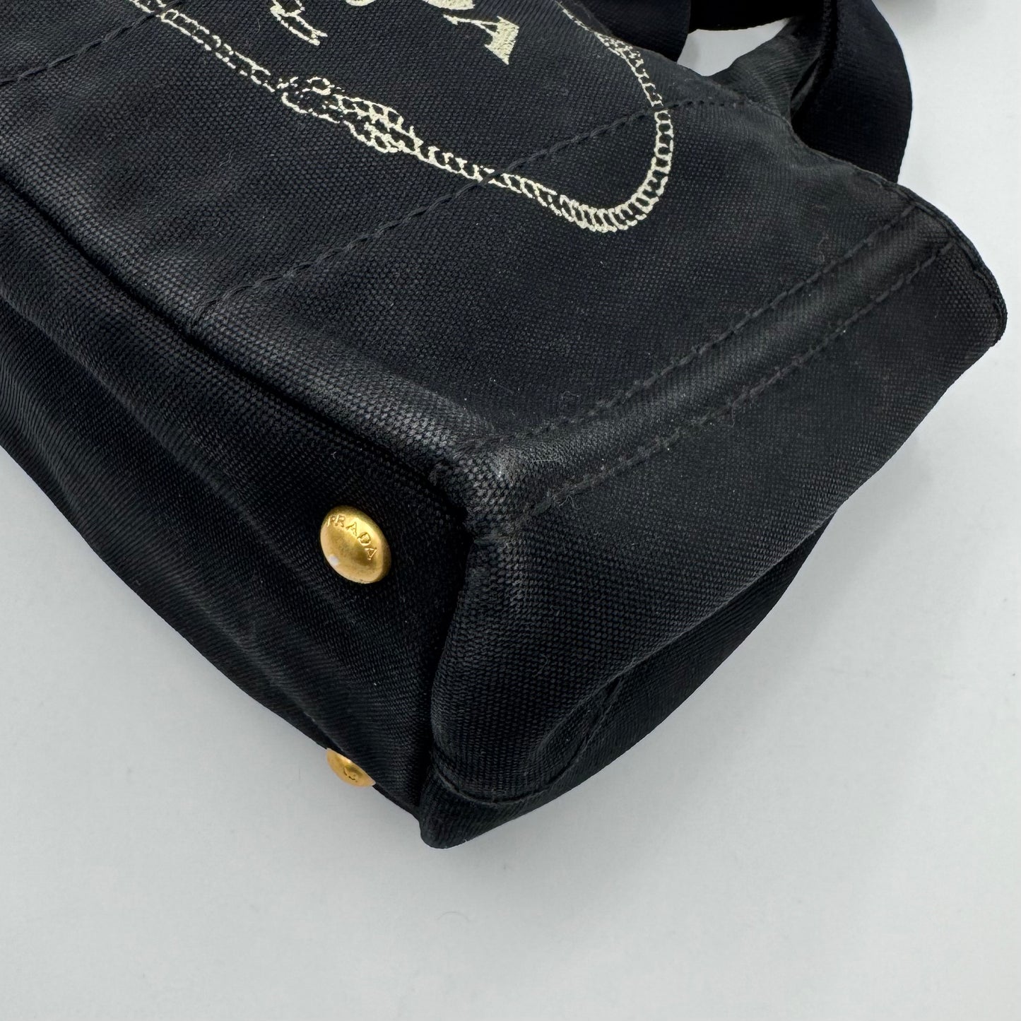 Prada Black Canvas Small Canapa GHW