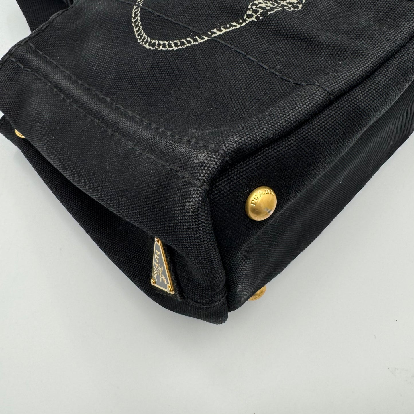 Prada Black Canvas Small Canapa GHW