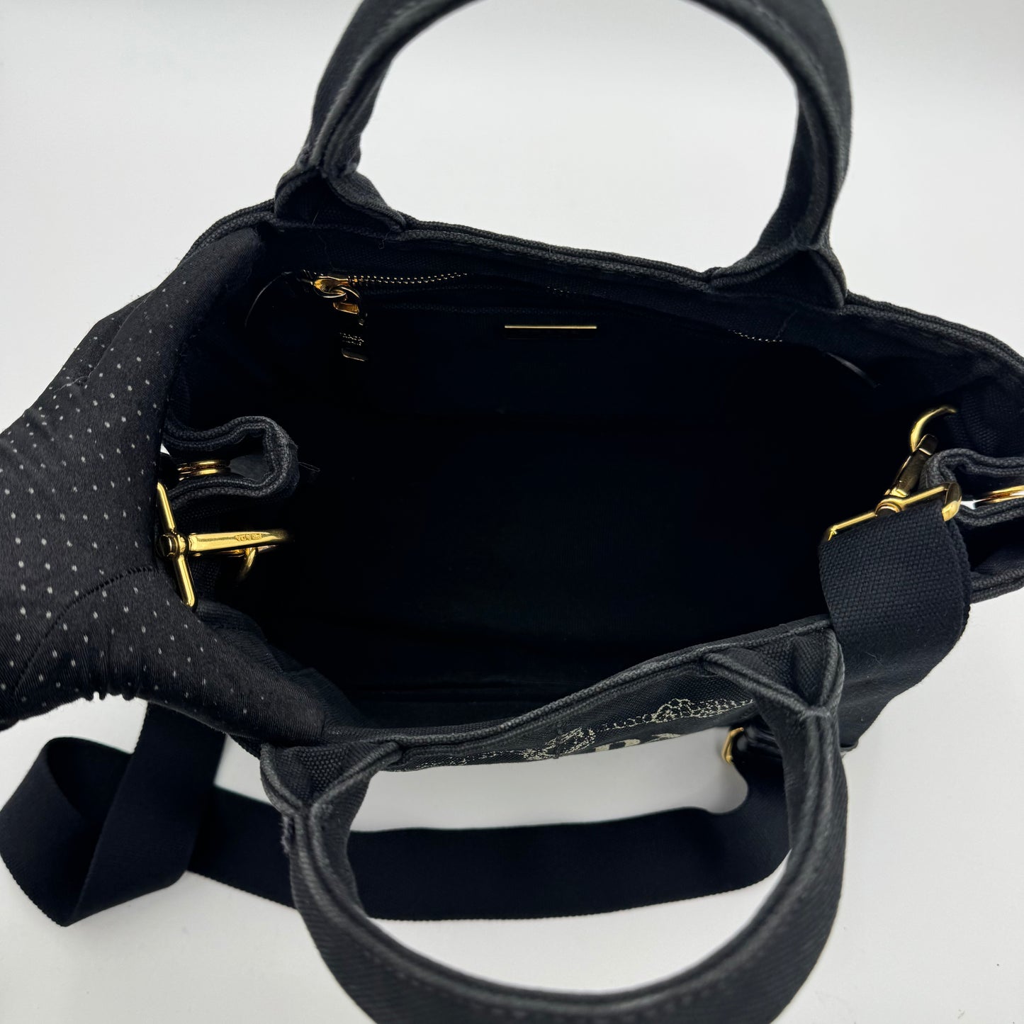 Prada Black Canvas Small Canapa GHW
