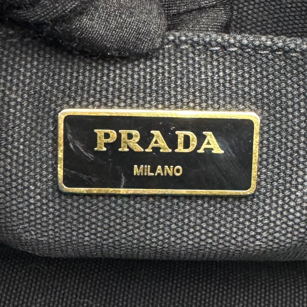 Prada Black Canvas Small Canapa GHW