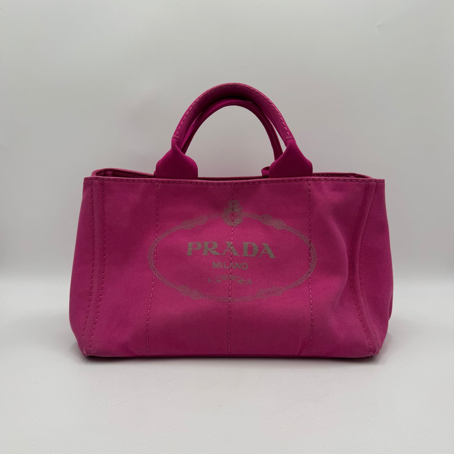 Prada Pink Canvas Large Canapa