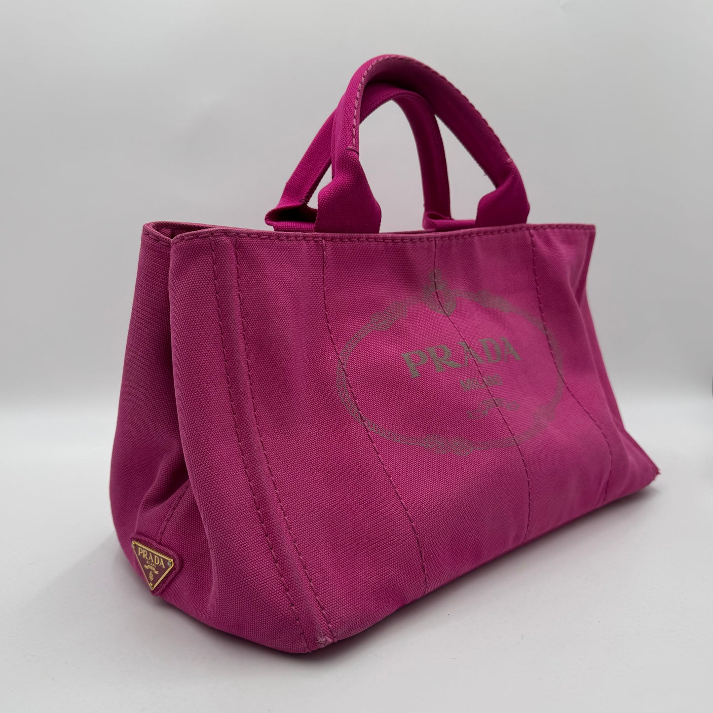 Prada Pink Canvas Large Canapa