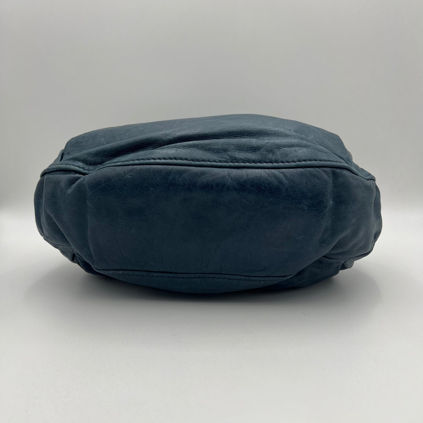 Miu Miu Blue Vitello Lux Hobo Bag GHW