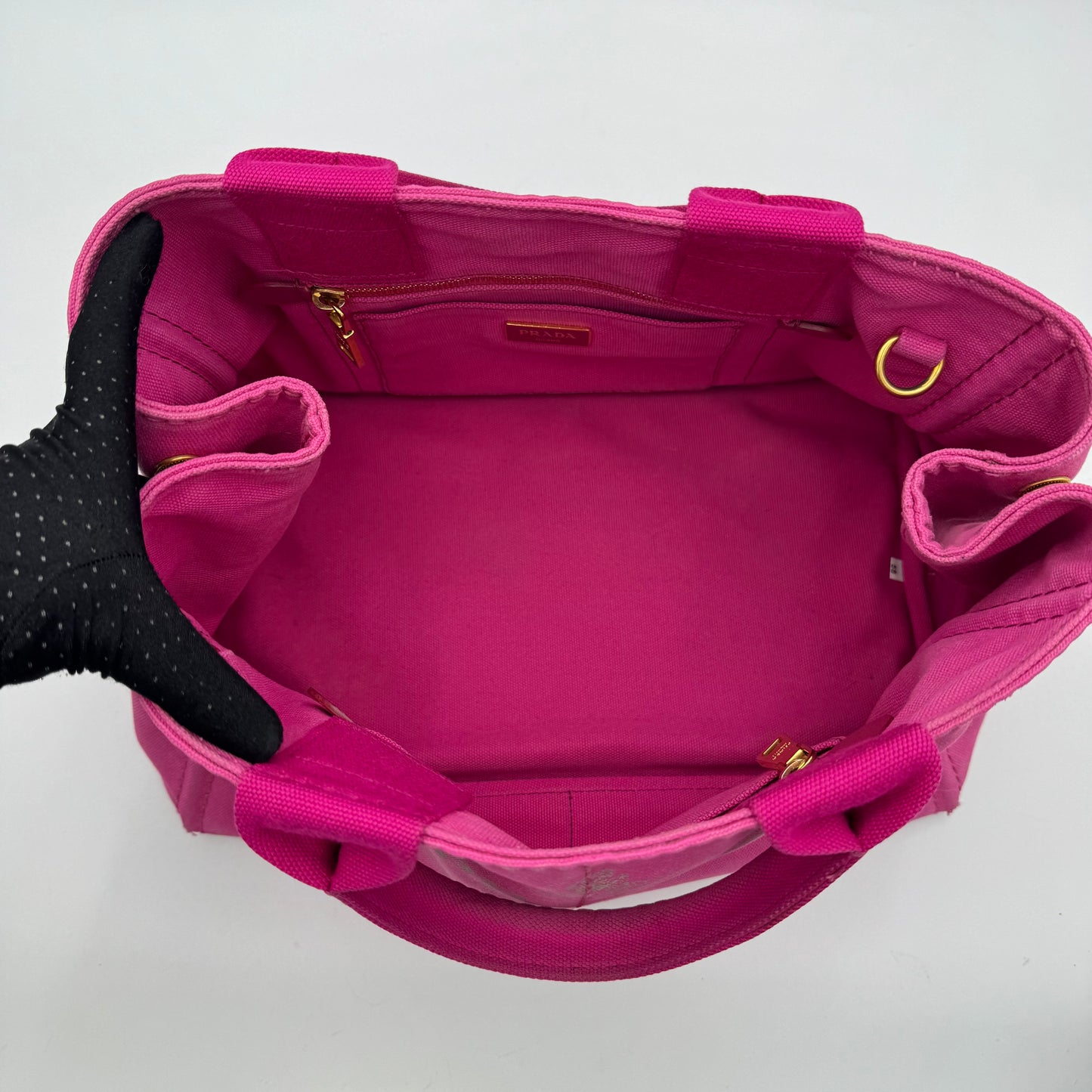 Prada Pink Canvas Large Canapa