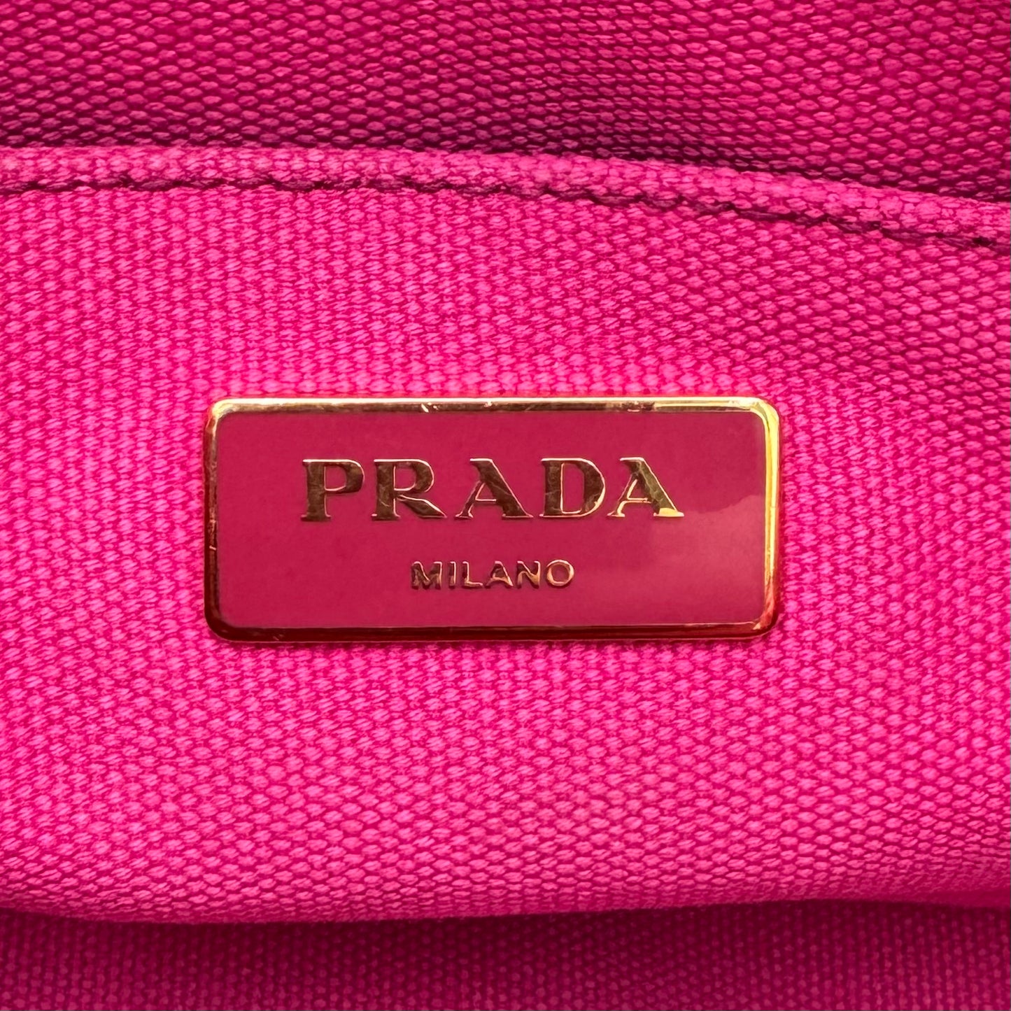 Prada Pink Canvas Large Canapa