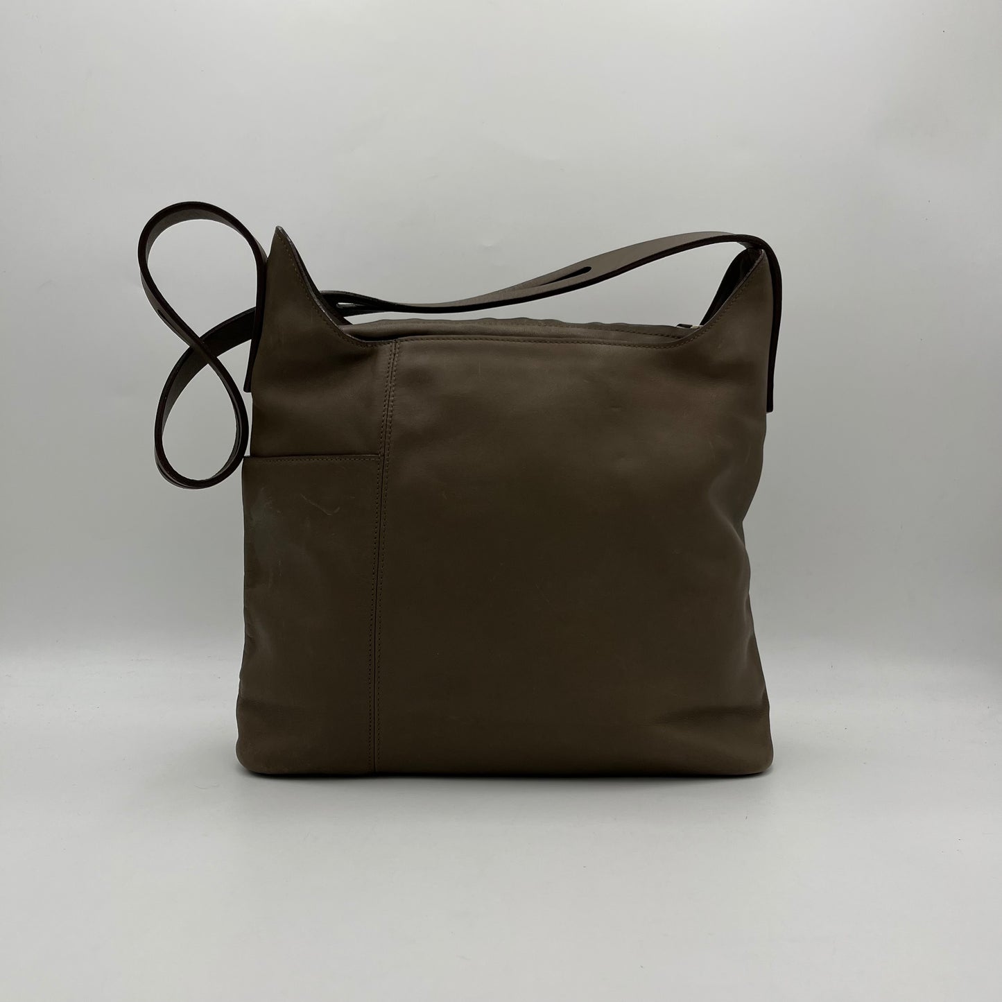 Loewe Vintage Brown Leather Hobo Long Strap Shoulder Bag