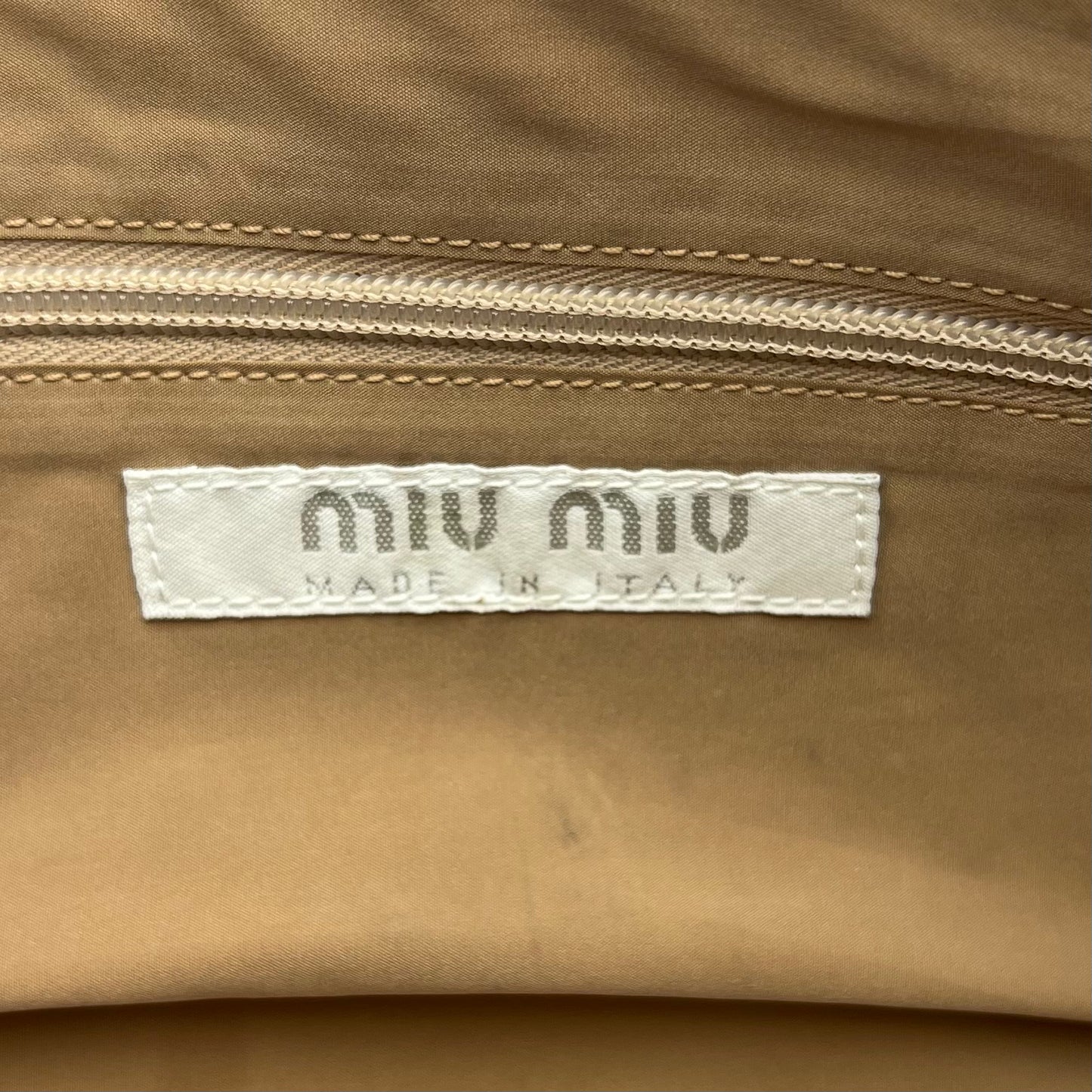 Miu Miu Red Leather Cream Striped East West Shoulder Bag