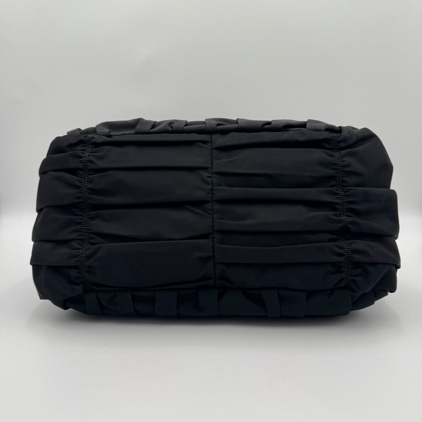 Prada Black Tessuto and Leather Gaufre Handbag GHW