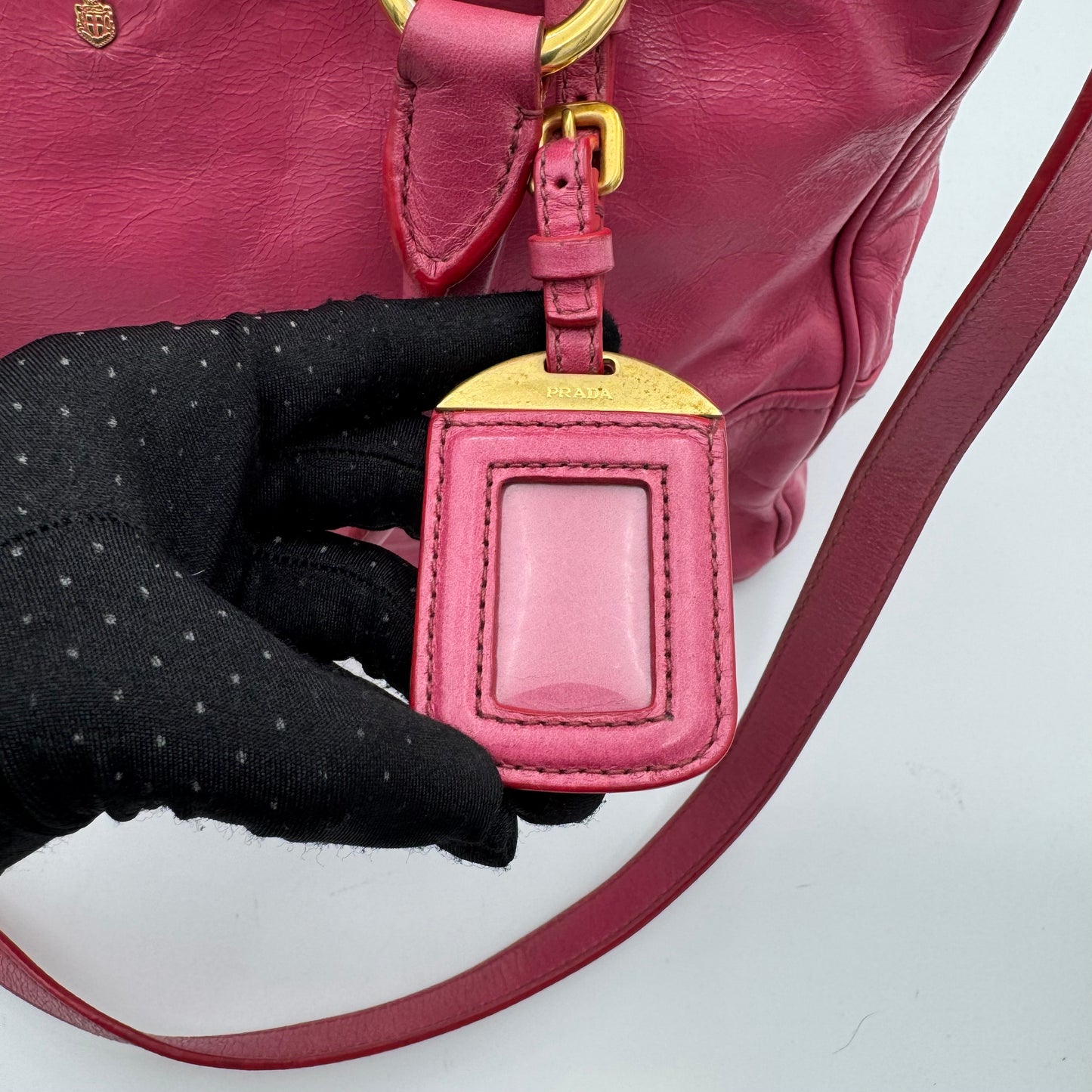 Prada Pink Vitello Shine Two-Way Satchel
