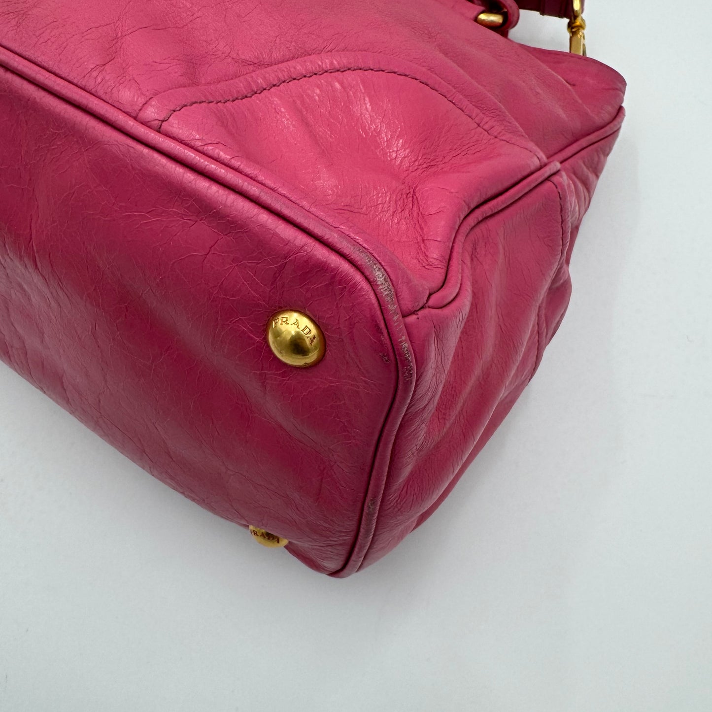 Prada Pink Vitello Shine Two-Way Satchel