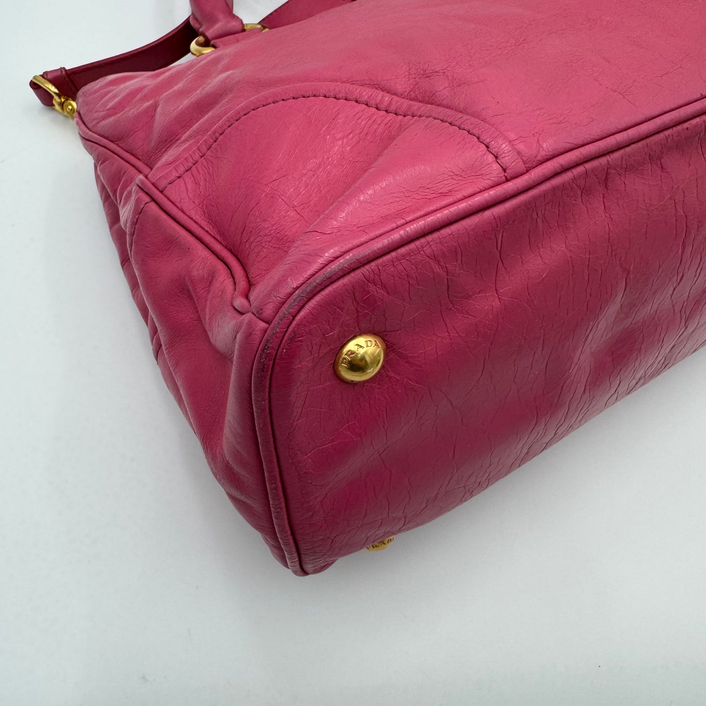 Prada Pink Vitello Shine Two-Way Satchel