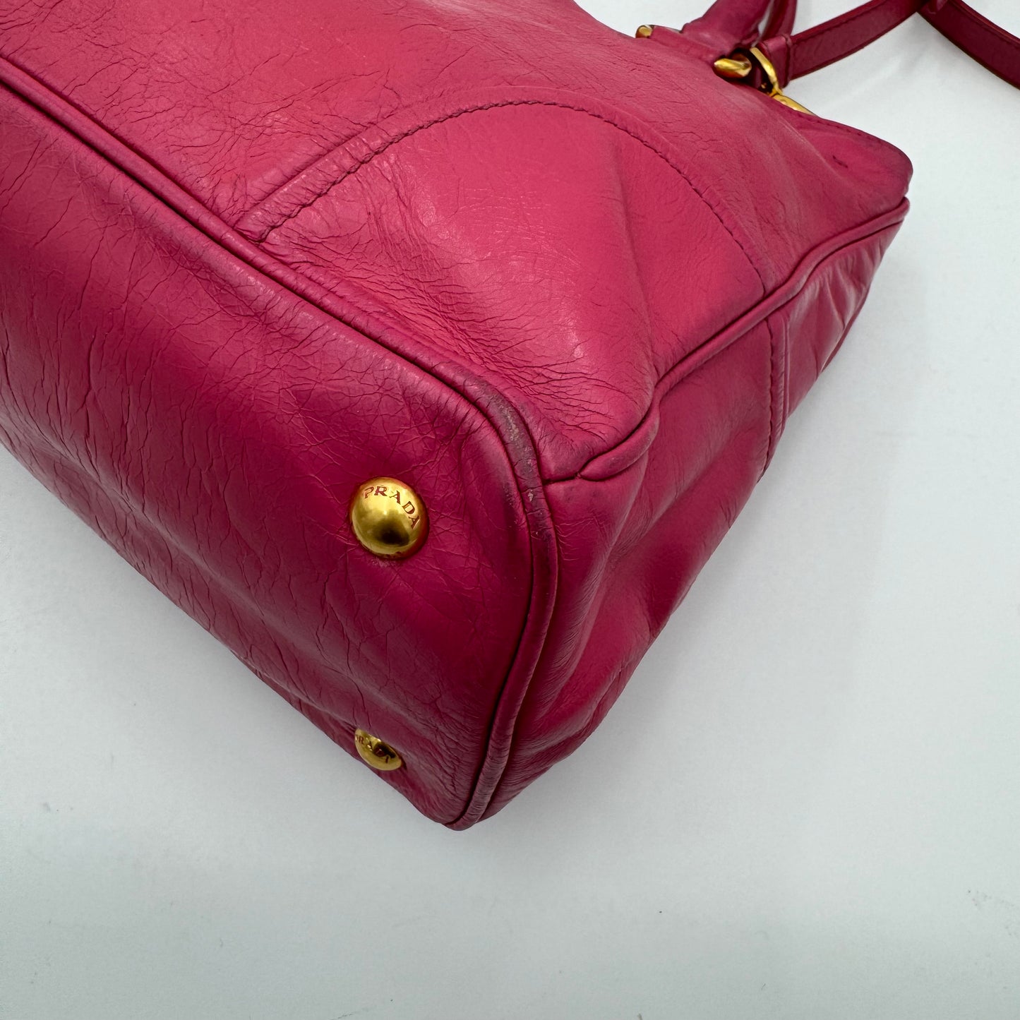 Prada Pink Vitello Shine Two-Way Satchel