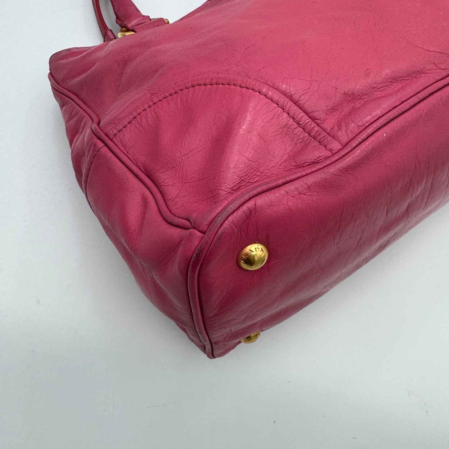 Prada Pink Vitello Shine Two-Way Satchel