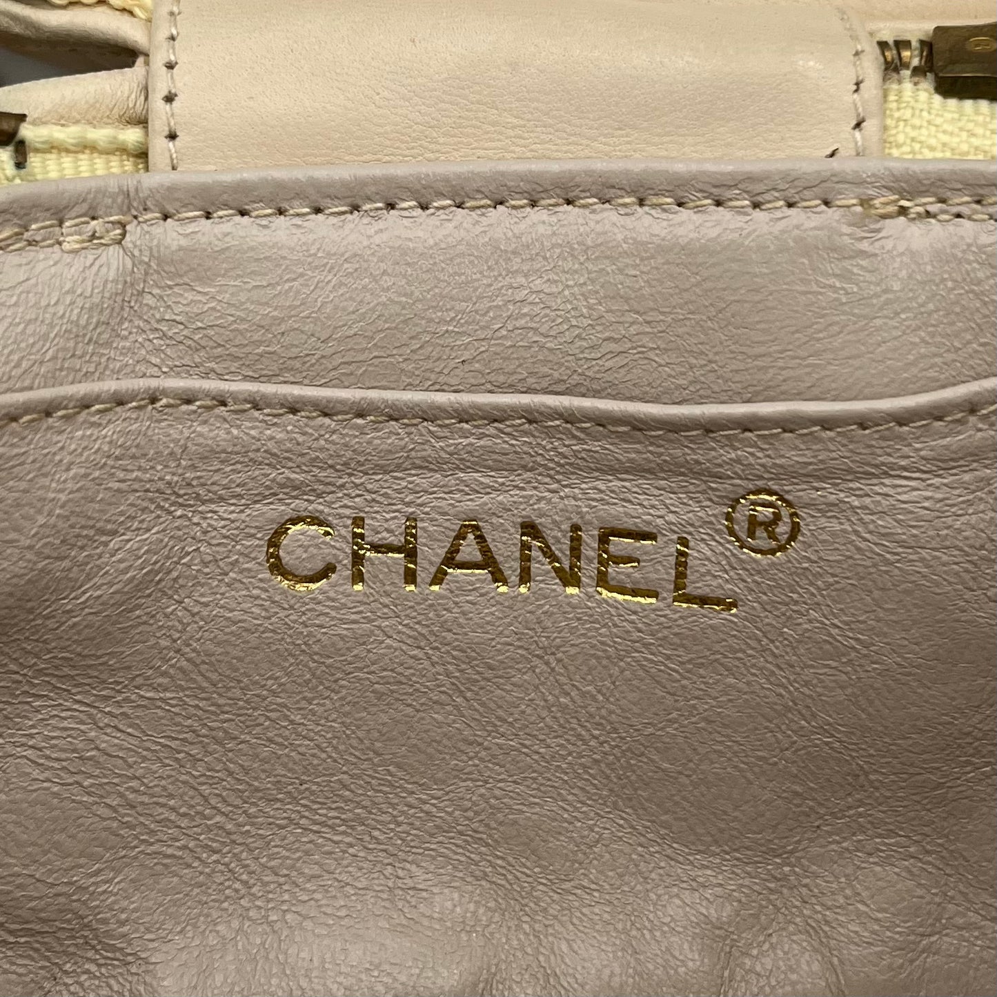 Chanel Beige Lambskin Mini Vanity