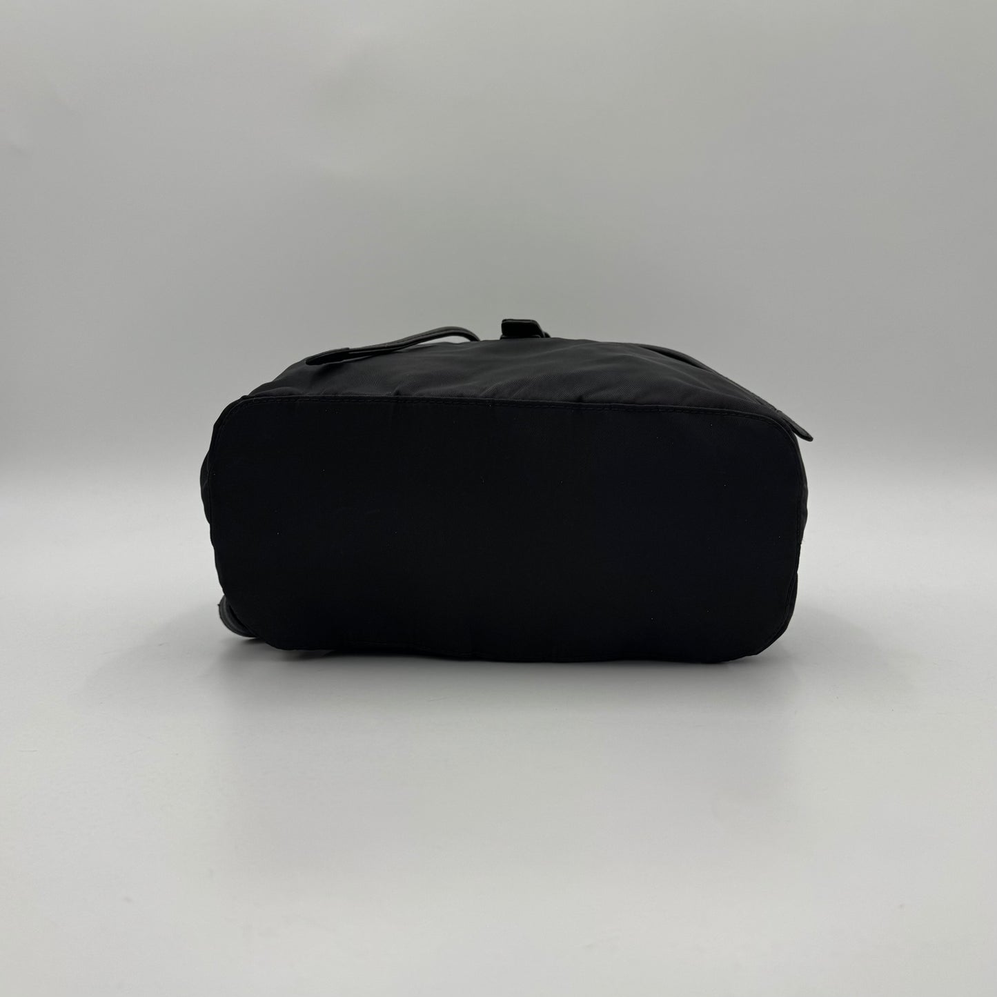 Prada Black Nylon and Leather Flap Chain Backpack GHW