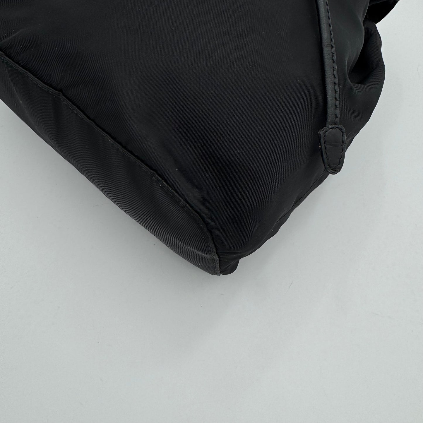Prada Black Nylon and Leather Flap Chain Backpack GHW