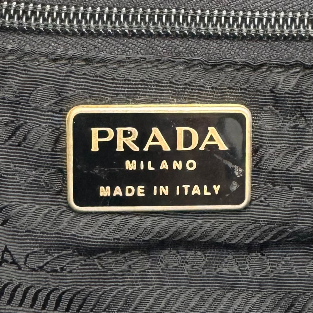 Prada Black Nylon and Leather Flap Chain Backpack GHW