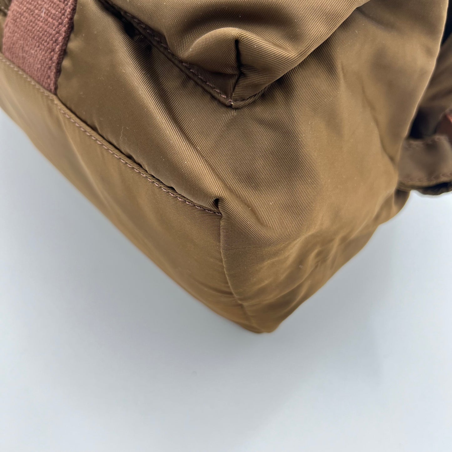 Miu Miu Brown Nylon Cargo Bowler Bag