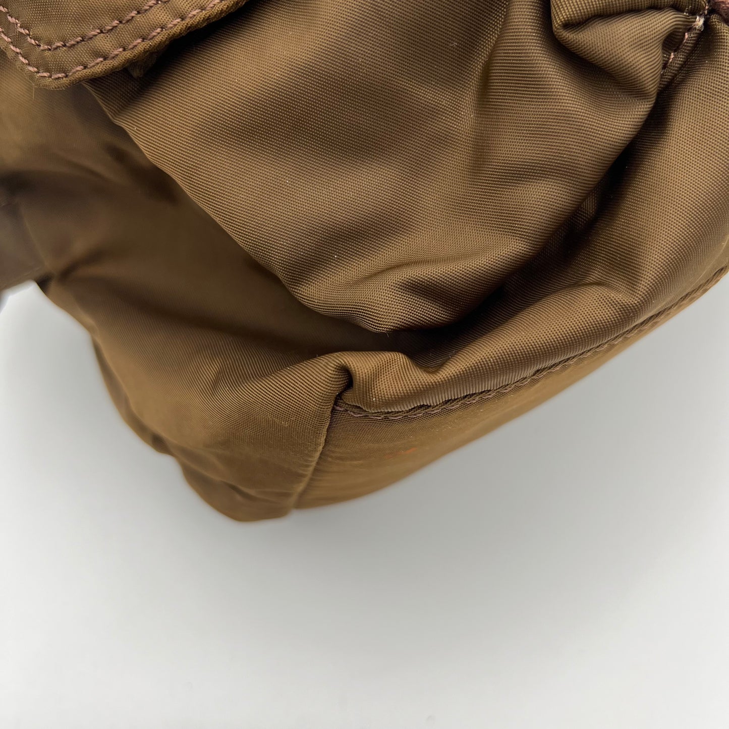 Miu Miu Brown Nylon Cargo Bowler Bag