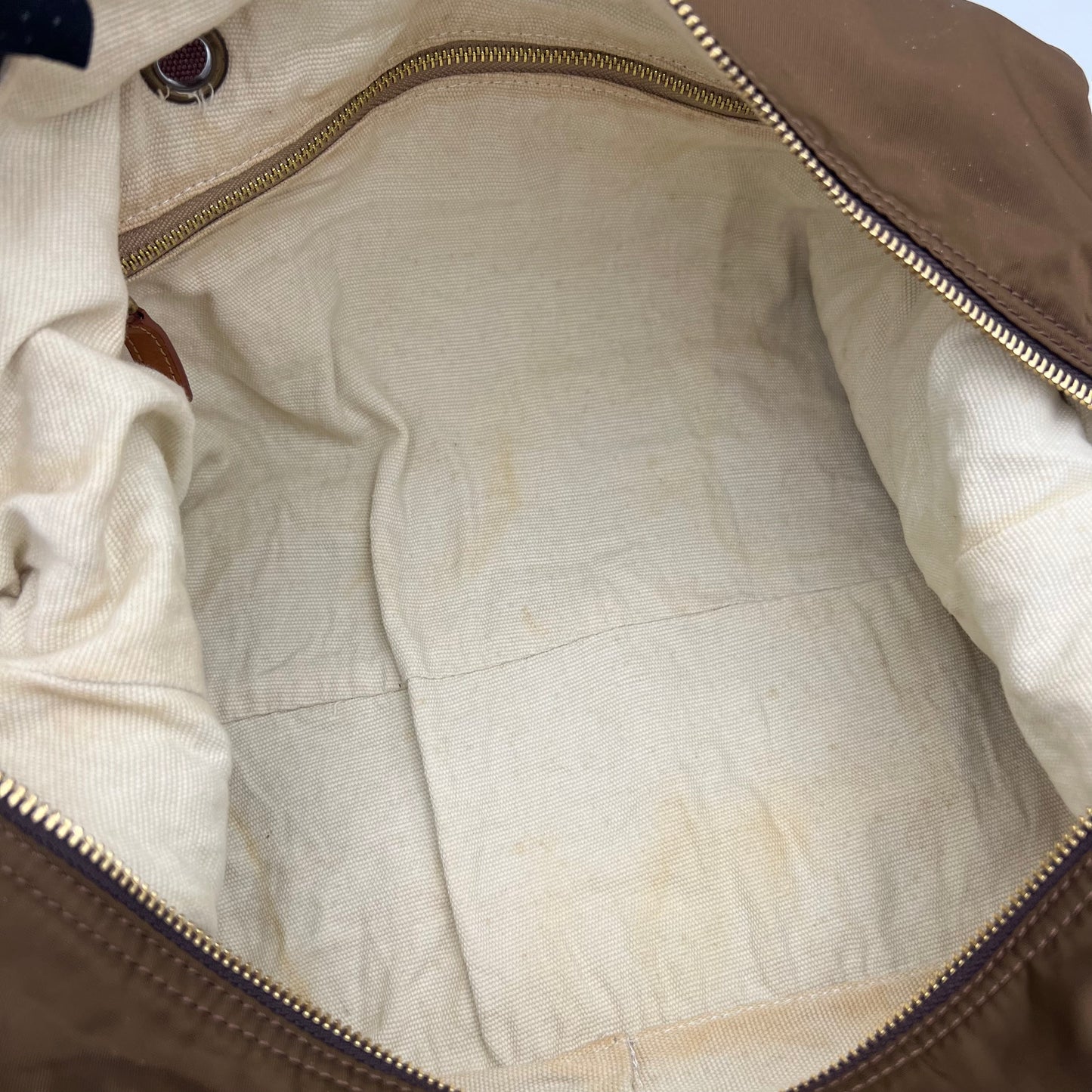 Miu Miu Brown Nylon Cargo Bowler Bag