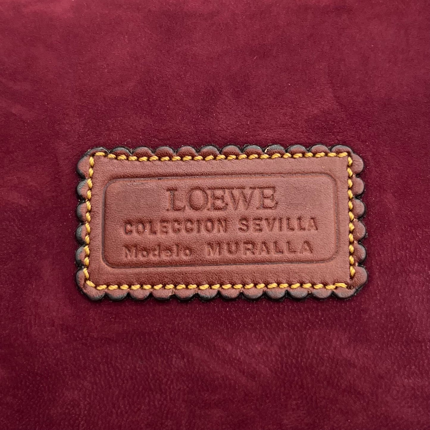 Loewe Wine Purple Suede Anagram Sevilla Tassel Crossbody