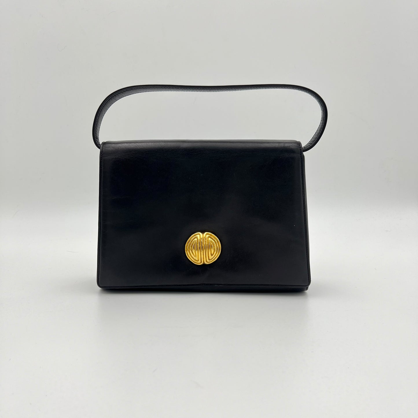 Givenchy Maroquinerie Vintage Black Leather Flap Handbag