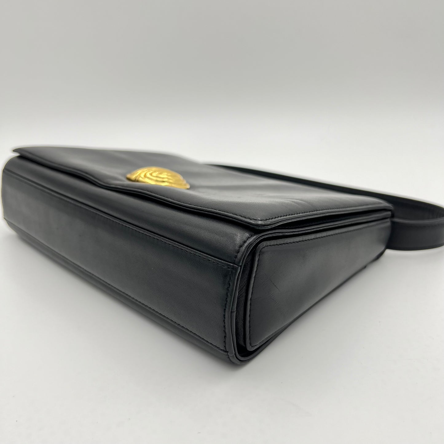 Givenchy Maroquinerie Vintage Black Leather Flap Handbag