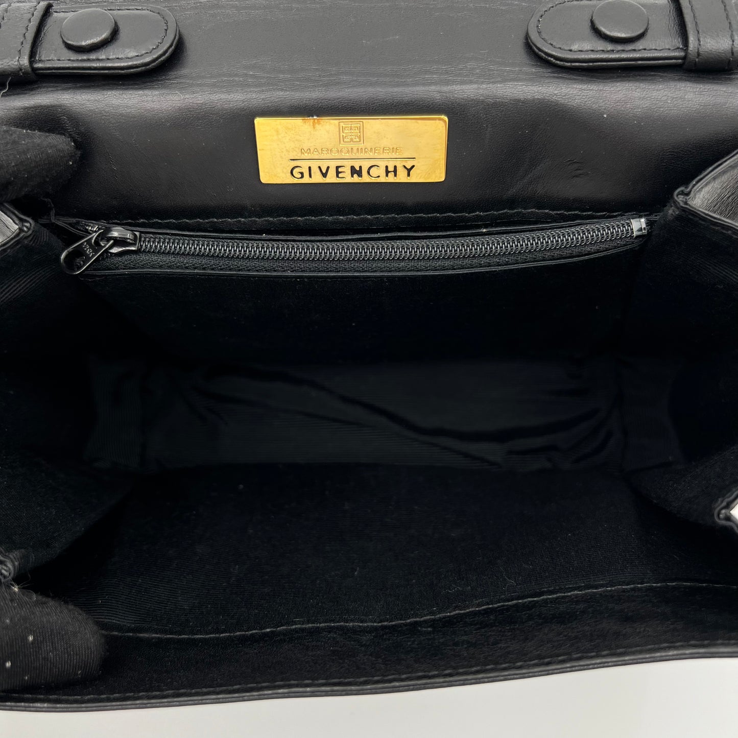 Givenchy Maroquinerie Vintage Black Leather Flap Handbag