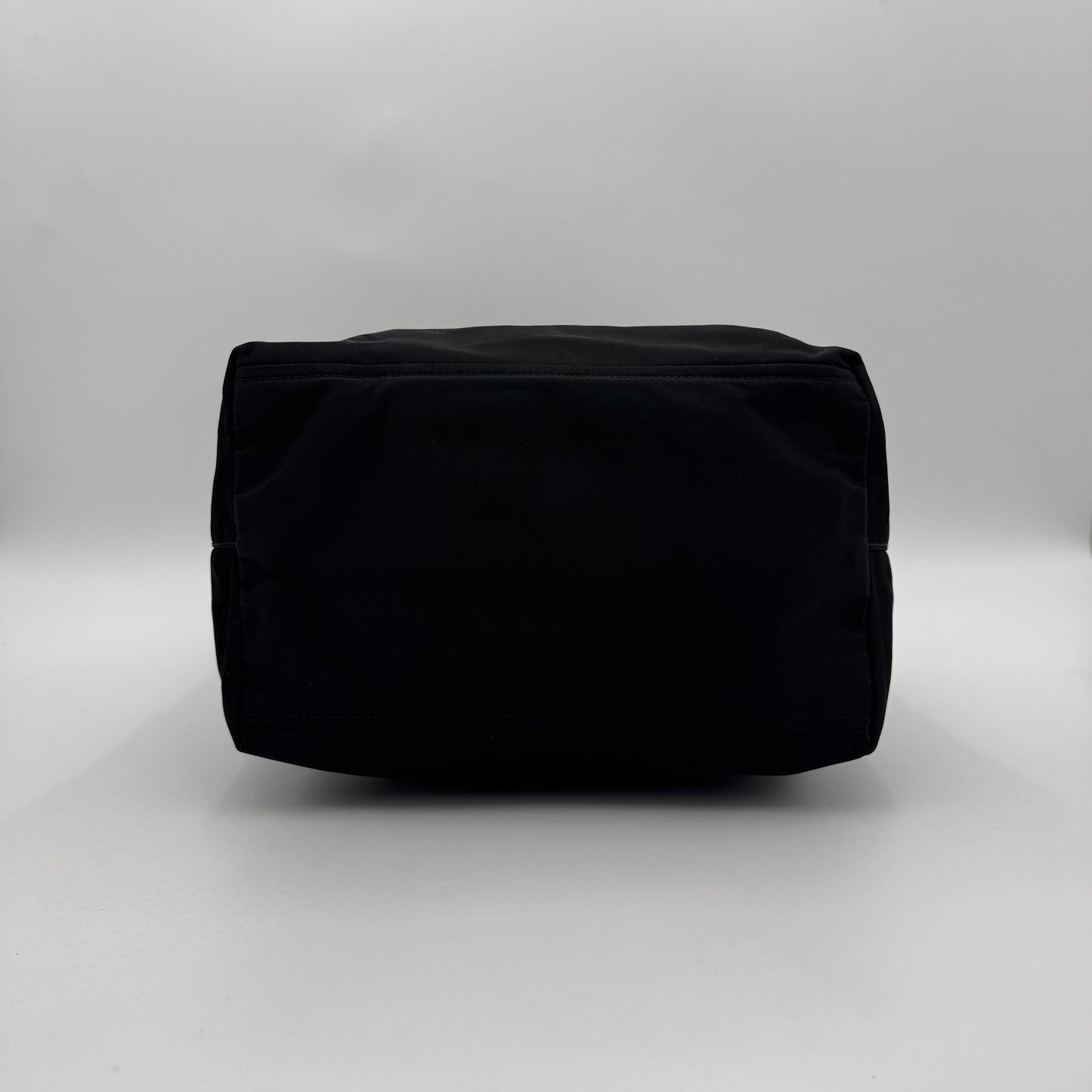Prada Black Tessuto and Saffiano Large Logo Plate Hobo Shoulder Bag