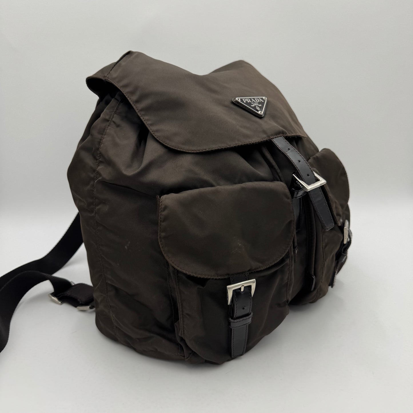 Prada Brown Nylon Large Backpack