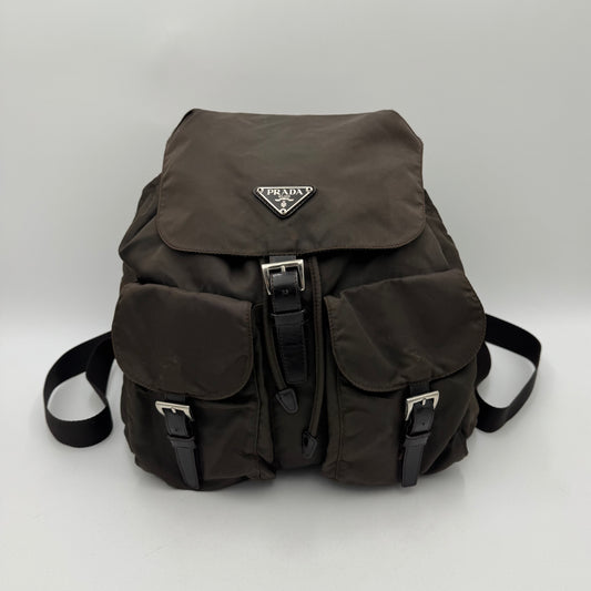 Prada Brown Nylon Large Backpack