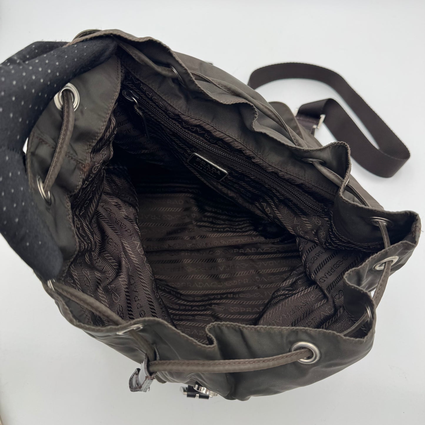 Prada Brown Nylon Large Backpack